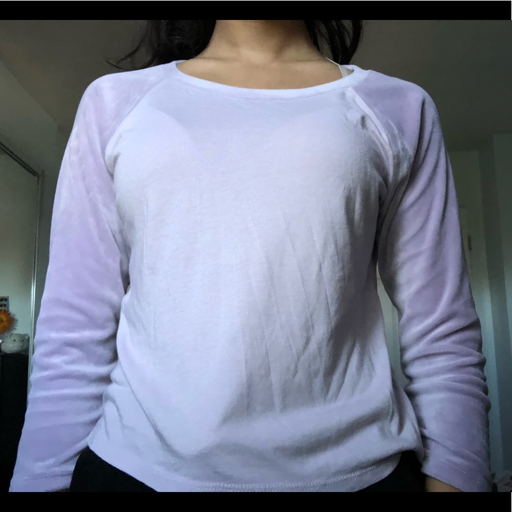 Lavender baseball tea w/ velvet sleeves